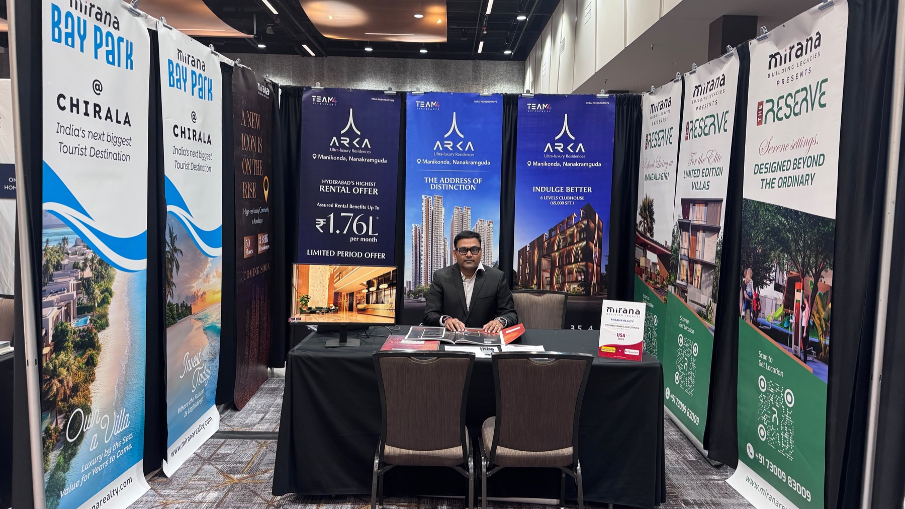 Ravi Kiran Aleti at a USA property event booth